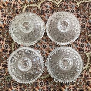 Vintage Set of 4 Crystal Candle Holders